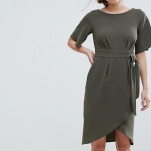 Closet London Tie Front Dress With Kimono Sleeve